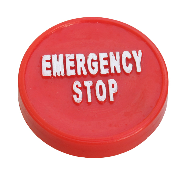Emergency stop valve button