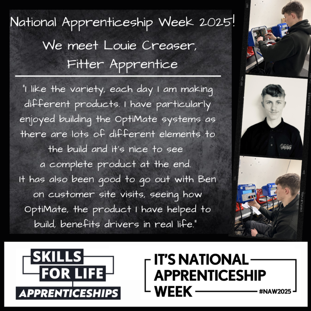 National Apprenticeship Week. the image highlights the positive experience that Louie has had during his apprenticeship with MechTronic.