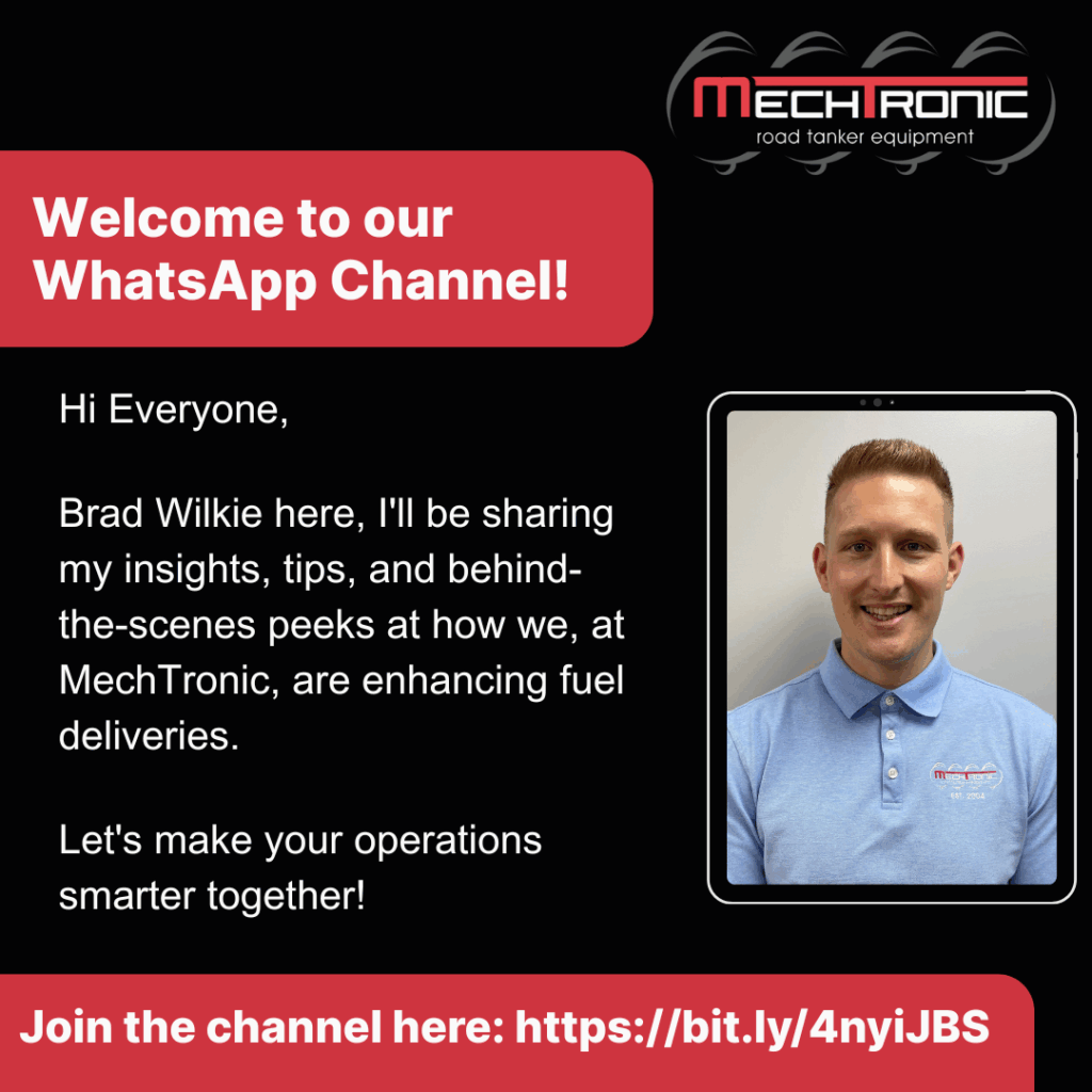 Image shows Brad Wilkie and invites people to join the MechTronic WhatsApp Channel.